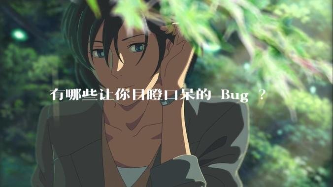 有哪些让你目瞪口呆的 Bug ？